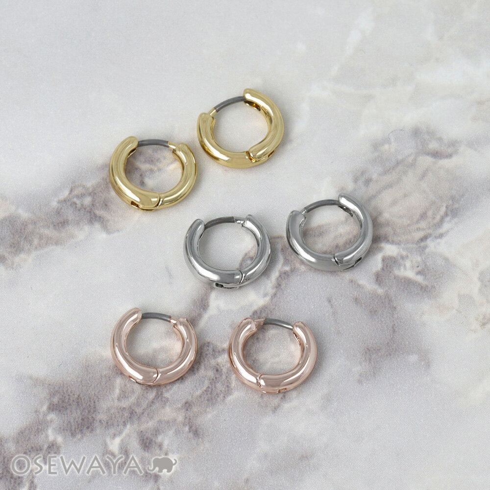 乐天商城 - ピアス メタル 丸甲 ワンタッチ キャッチレス サージカルステンレスポスト フープピアス | OSEWAYA アクセサリー レディース 女性 大人 プレゼント ギフト 結婚式 誕生日 おしゃれ オシャレ かわいい 可愛い