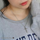 ネックレス ニッケルフリー シルバーカラー クロス ロングネックレス | OSEWAYA アクセサリー レディース 女性 大人 プレゼント 誕生日