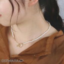 ネックレス ニッケルフリー パール メタル チェーン マンテル ショートネックレス | OSEWAYA アクセサリー レディース 女性 大人 プレゼント オシャレ かわいい