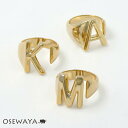 リング ニッケルフリー イニシャル アルファベット A K M ゴールド メタル 12号 指輪 | OSEWAYA アクセサリー レディース 女性 大人 プレゼント 誕生日