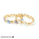 ブレスレット 蝶 バタフライ ストーン パール ゴムブレスレット