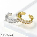 リング ニッケルフリー キュービックジルコニア スクエア メタル 2連風 フリーサイズ 指輪 | OSEWAYA アクセサリー レディース 女性 大人 プレゼント ギフト 結婚式 誕生日