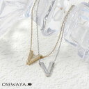 ネックレス ニッケルフリー V字 テクスチャー メタル プチネックレス | OSEWAYA アクセサリー 金属アレルギー レディース 女性 大人 プレゼント オシャレ かわいい