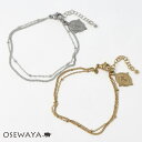 ブレスレット ステンレス クロス チャーム ドットチェーン 2連 チェーンブレスレット | OSEWAYA アクセサリー 金属アレルギー レディース 女性 大人 プレゼント