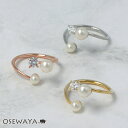 リング ニッケルフリー パール CZ フリーサイズ リング指輪 日本製 | OSEWAYA アクセサリー レディース 女性 大人 プレゼント ギフト 結婚式 誕生日 可愛い シンプル