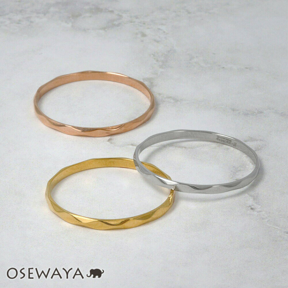 リング ダイヤカット 2mm 細身 9号 11号 13号 15号 指輪 日本製 | OSEWAYA ステンレスリング ファッションリング ステンレス製 アクセサ...