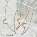 【楽天スーパーSALE 半額】ネックレス ニッケルフリー メタル ムーン スター キュービックジルコニア プチネックレス | OSEWAYA アクセサリー レデ...