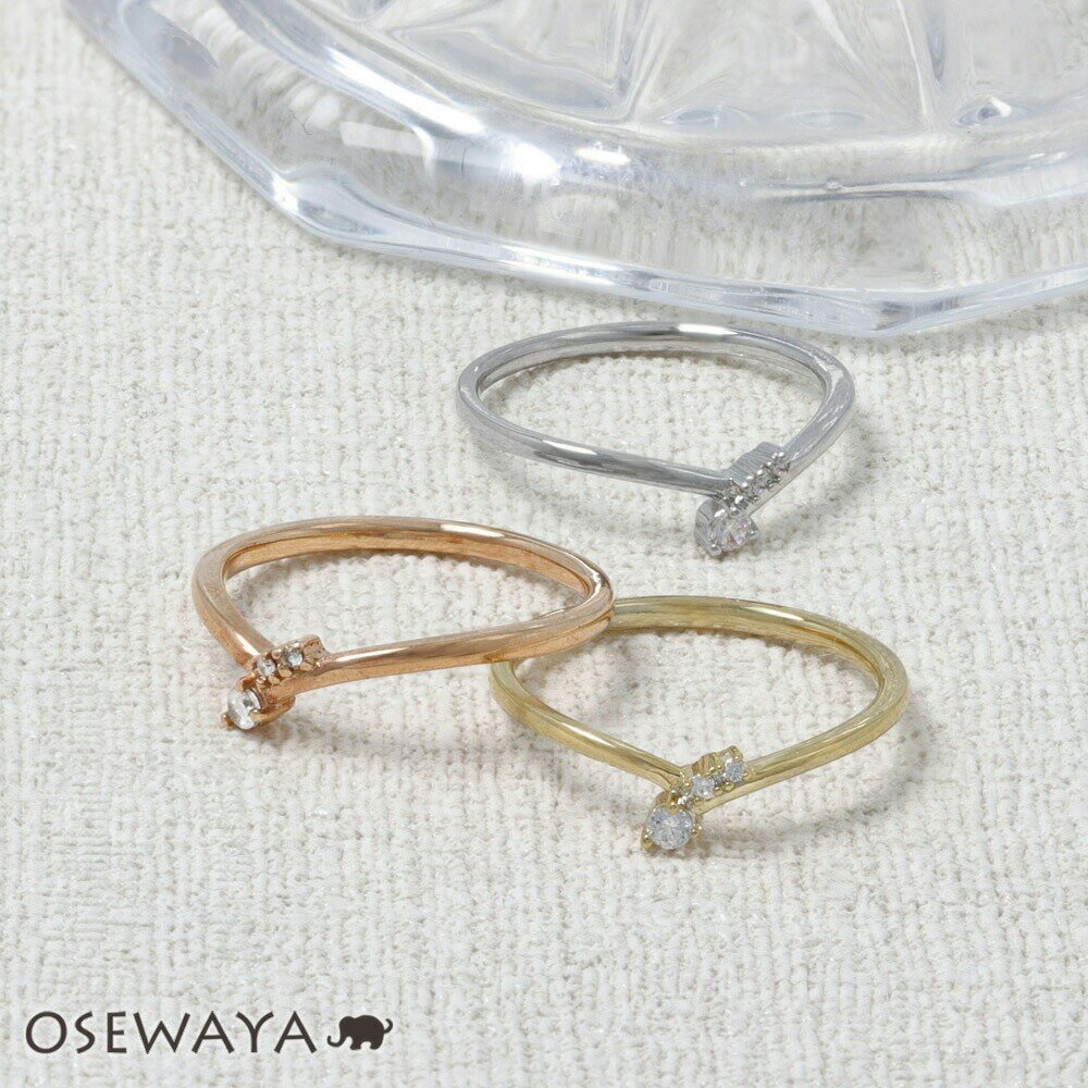 【楽天スーパーSALE 半額】リング ニッケルフリー メタル キュービックジルコニア ハグ 9号 11号 指輪 | OSEWAYA アクセサリー レディース 金...
