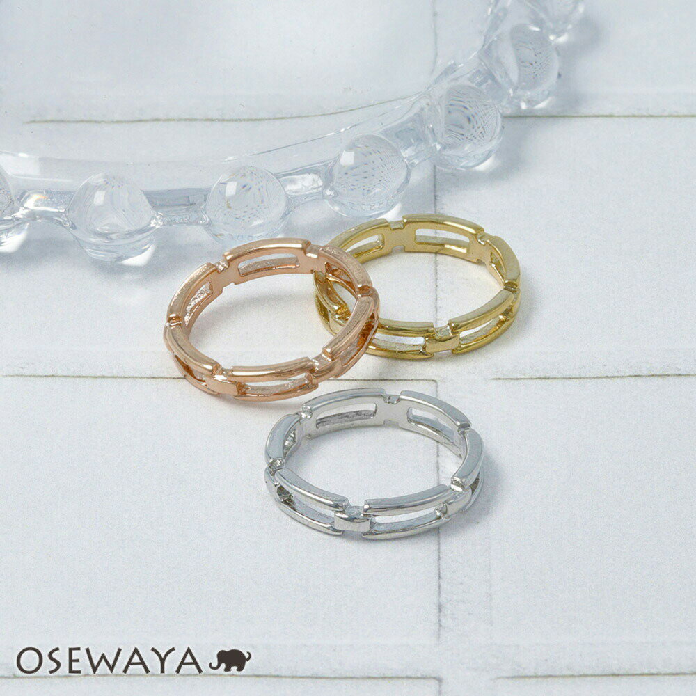 リング ニッケルフリー メタル スクエア チェーン 3号 5号 ピンキーリング 指輪 | OSEWAYA アクセサリー レディース 金属アレルギー 女性 大人 ...