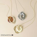 ネックレス ニッケルフリー メタル リング 3連 オーバル マーブル カラー ロングネックレス | OSEWAYA アクセサリー レディース 金属アレルギー 女性 大人 プレゼント ギフト 結婚式 誕生日