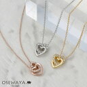 【送料無料】ネックレス ニッケルフリー ダブル ハート メタル ストーン プチネックレス | OSEWAYA アクセサリー レディース 女性 大人 プレゼント オシャレ かわいい