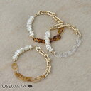 ブレスレット ニッケルフリー パール メタル アクリル チェーンブレスレット | OSEWAYA アクセサリー 金属アレルギー レディース 女性 大人 プレゼント ギフト 結婚式 誕生日