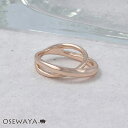 リング ニッケルフリー ロゼシルバー ロール クロス 2連風 13号 指輪| OSEWAYA アクセサリー 金属アレルギー レディース 女性 大人 プレゼント ギフト 結婚式 誕生日 オシャレ