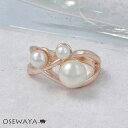 リング ニッケルフリー ロゼシルバー クロス トリプル パール 13号 指輪| OSEWAYA アクセサリー 金属アレルギー レディース 女性 大人 プレゼント ギフト 結婚式 誕生日 オシャレ