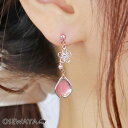 ピアス ニッケルフリー 桜 花弁 ラメ ワイヤー パール ストーン ポストピアス | OSEWAYA アクセサリー レディース 女性 大人 プレゼント ギフト 結婚式 誕生日 可愛い シンプル(4)