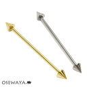 ボディピアス インダストリアル ストレートバーベル スタッズ 14G 両ネジ式 【1個販売】つけっぱなし シンプル 可愛い 大人 ギフト プレゼント