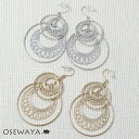 ピアス メタル サークル 透かし フックピアス | OSEWAYA アクセサリー レディース 女性 大人 プレゼント オシャレ かわいい