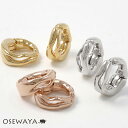 【送料無料】イヤリング ニッケルフリー メタル ウエーブ ライン 2連風 フープイヤリング | OSEWAYA アクセサリー 金属アレルギー レディース 女性 ...