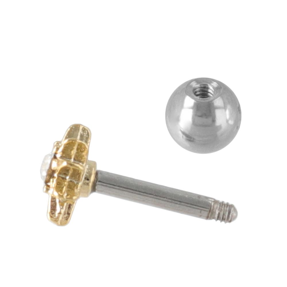 ボディピアス スター ストーン ストレートバーベル ネジ式 サージカルステンレス 16G 【1個販売】 | OSEWAYA アクセサリー レディース 女性 大人 プレゼント ギフトかわいい 可愛い