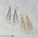 ピアス レディース 3連三角カットガラス付フックピアス | OSEWAYA アクセサリー レディース 女性 大人 プレゼント 誕生日