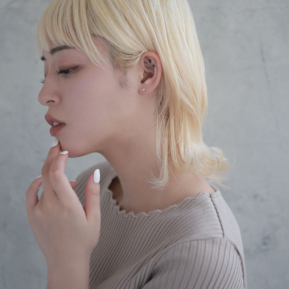 ピアス ニッケルフリー 3mm 4本爪 キュービックジルコニア ポストピアス | OSEWAYA アクセサリー レディース 女性 大人 プレゼント 誕生日