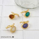 イヤーカフ ニッケルフリー マーブル アクリル オーバル ウェーブ メタル イヤリング 【左耳用】 | OSEWAYA アクセサリー 金属アレルギー レディース...