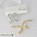 ピアス ニッケルフリー Errer series R(アール) クロッシング メタル パール チタンポスト ドロップピアス OSEWAYA アクセサリー 金属アレルギー レディース 女性 大人 プレゼント ギフト 結婚式