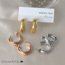 ピアス Errer series ステンレス クロス ステンレスポスト C型 フープピアス OSEWAYA アクセサリー 金属アレルギー レディース 女性 大人 プレゼント ギフト 結婚式 誕生日 おしゃれ オシャレ