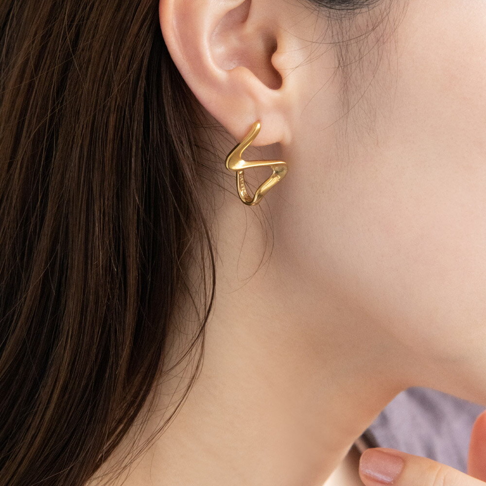 ピアス Errer series ステンレス ウェーブ ライン ステンレスポスト ドロップピアス | OSEWAYA アクセサリー 金属アレルギー レディース 女性 大人 プレゼント ギフト 結婚式 誕生日