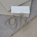 ピアス ニッケルフリー sable gold サブルゴールド レイヤード 変形 ドロップ フックピアス | OSEWAYA アクセサリー 金属アレルギー レディース 女性 大人 プレゼント ギフト 結婚式 誕生日