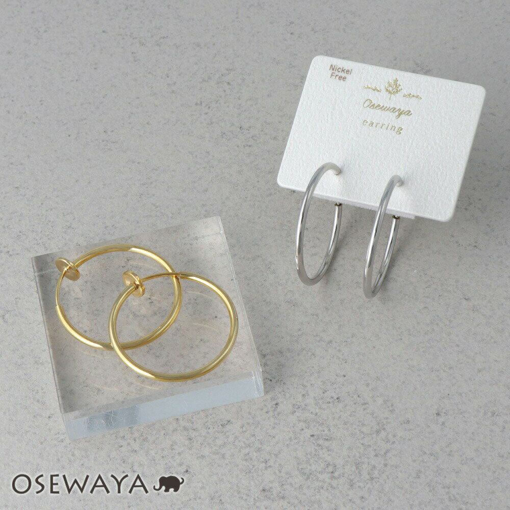 イヤリング ニッケルフリー メタル 2.5cm フープタイプ パイプイヤリング | OSEWAYA アクセサリー 金属アレルギー レディース 女性 大人 プレゼ...
