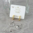 ノンホールピアス ニッケルフリー ウェーブ メタル フープ イヤリング ループフィット | OSEWAYA アクセサリー 金属アレルギー レディース 女性 大人...