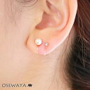 ノンホールピアス 6mm パール ストーン 4個セット イヤリング 樹脂タイプ | OSEWAYA アクセサリー レディース 女性 大人 プレゼント ギフト 結...