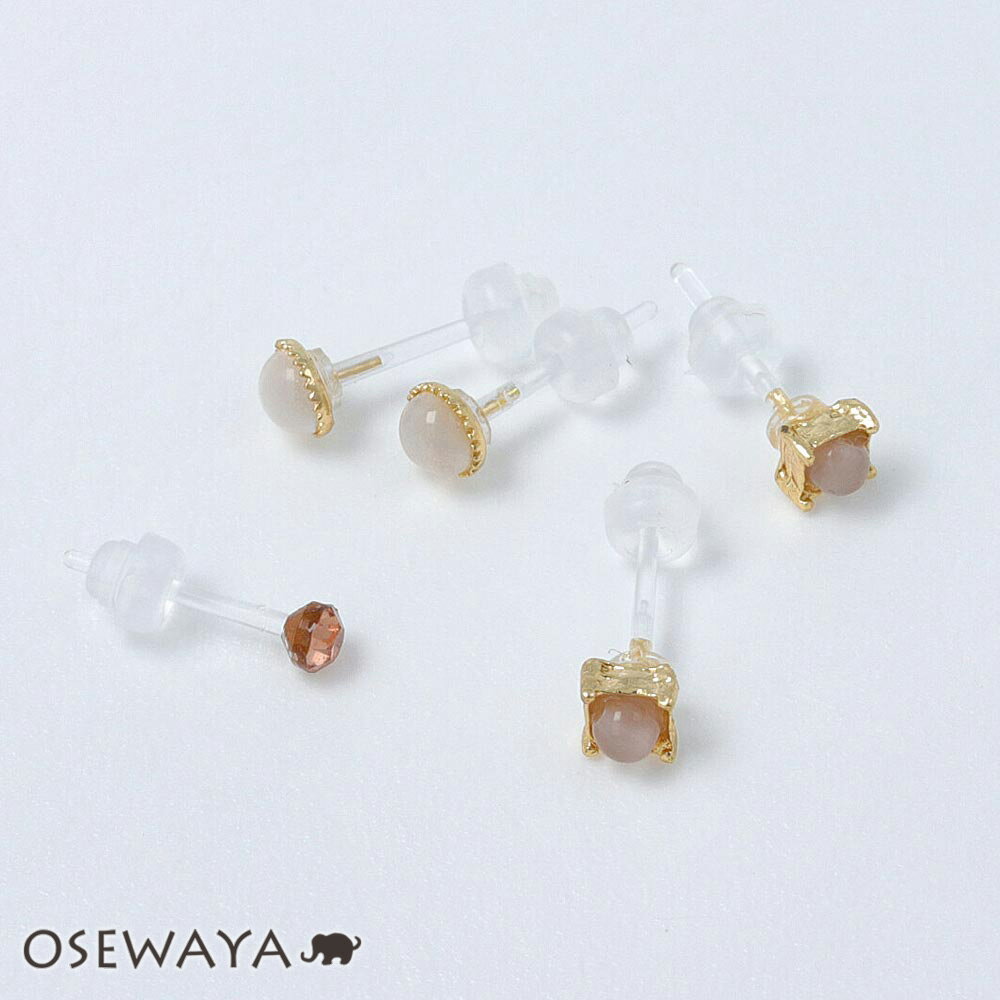 樹脂ピアス ニッケルフリー キャッツアイ 5個セット ポストピアス | OSEWAYA アクセサリー レディース 女性 アレルギー対応 プレゼント ギフト 結婚式 誕生日 おしゃれ オシャレ かわいい 可愛い シンプル セットのサムネイル