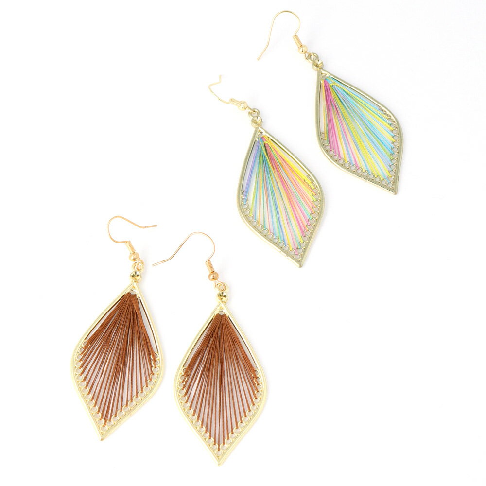 ピアス 刺繍糸 扇 フックピアス | OSEWAYA アクセサリー レディース 女性 大人 プ...