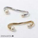 イヤーカフ イヤリング ニッケルフリー メタル カーブ パール イヤーラップカフ 【片耳用】 | OSEWAYA アクセサリー レディース 女性 大人 プレゼン...
