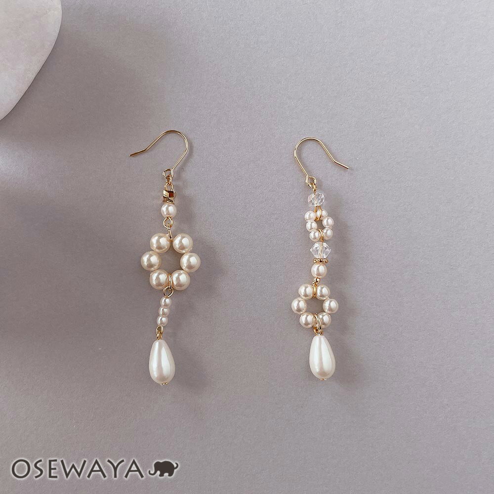 【楽天スーパーSALE 半額】ピアス ニッケルフリー ノスタルジックフラワー パール ドロップ フックピアス | OSEWAYA アクセサリー レディース 女性...