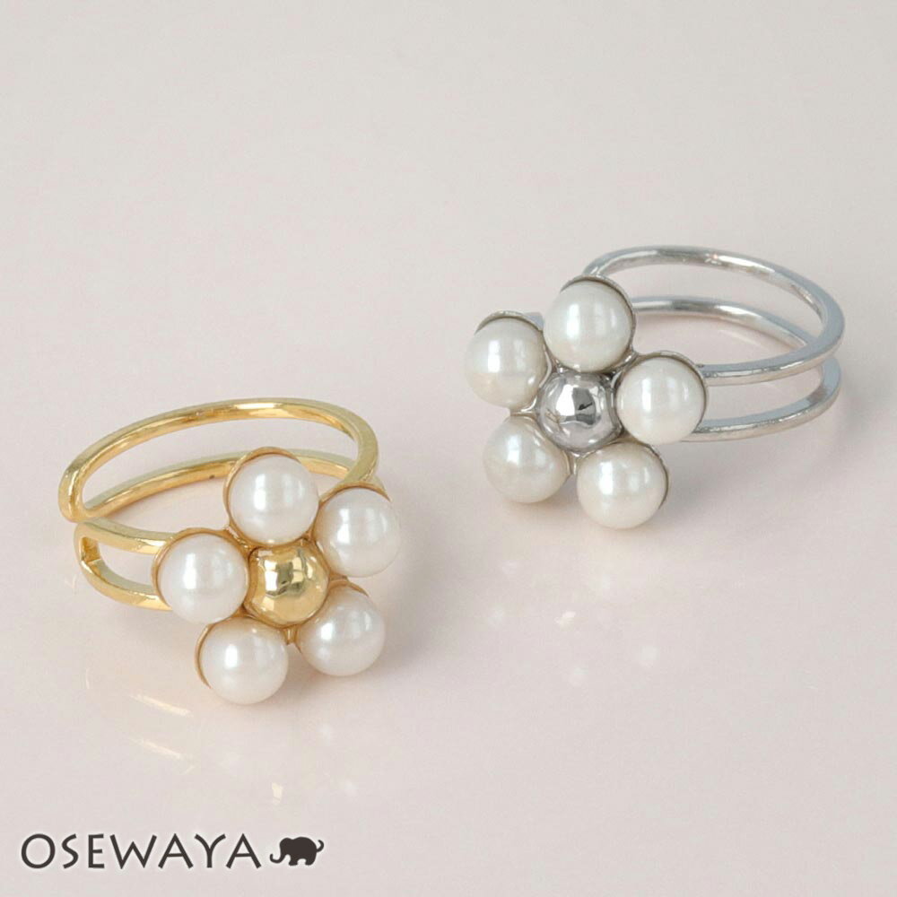 イヤーカフ ニッケルフリー フラワー パール イヤリング 【片耳用】 | OSEWAYA アクセサリー レディース 女性 大人 プレゼント オシャレ かわいい