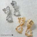 イヤリング ニッケルフリー クラッシュ メタル オーバル トライアングル ネジバネ式イヤリング | OSEWAYA アクセサリー レディース 女性 大人 プレゼ...