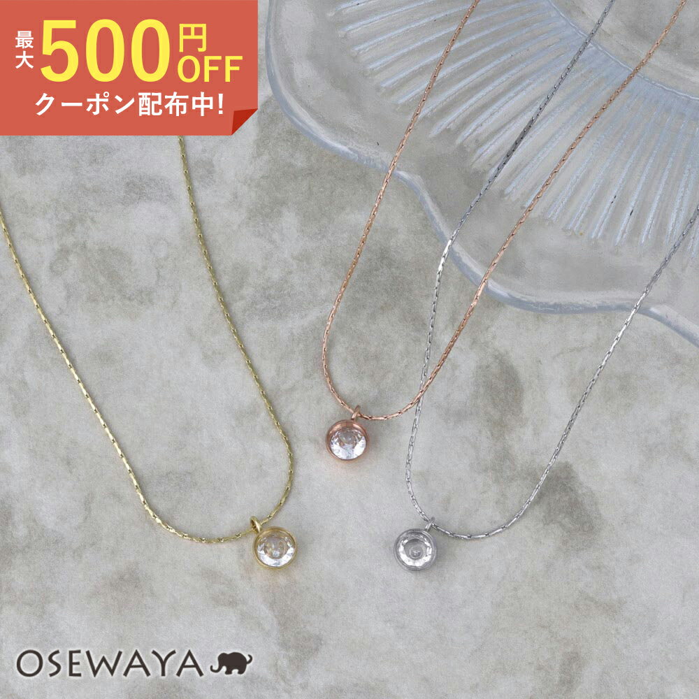 【500円オフクーポン配布中】【楽天スーパーSALE 半額】ネックレス ステンレス キュービックジルコニア サークル フレーム チェーン プチネックレス | OSEWAYA アクセサリー レディース 女性 大人 プレゼント ギフト 結婚式 誕生日 おしゃれ オシャレ かわいいのサムネイル