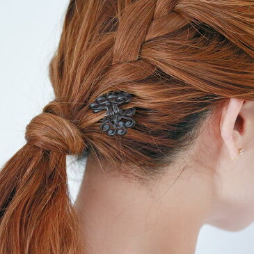ヘアクリップ ダマスク ウッド風 ミニ バンスクリップ | ヘアアクセサリー ヘアアクセ レディース 女性 大人 プレゼント ギフト 結婚式 カジュアル おしゃれ オシャレ かわいい 可愛い シンプル 20代 30代 40代 50代