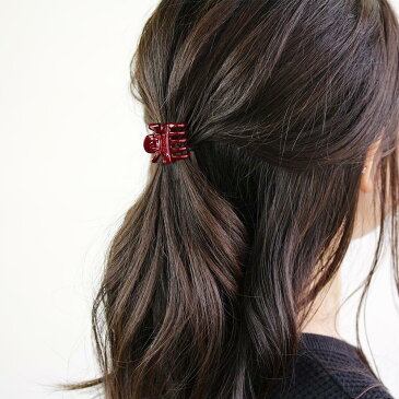 ヘアクリップ ディープ カラー ミニ バンスクリップ ブラウン レッド ネイビー | ヘアアクセサリー ヘアアクセ レディース 女性 大人 プレゼント ギフト 結婚式 カジュアル おしゃれ オシャレ かわいい 可愛い シンプル 20代 30代 40代 50代