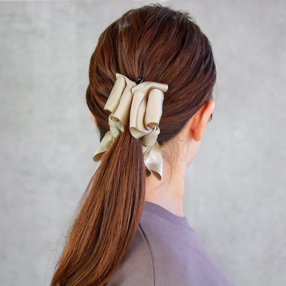 バナナクリップ グログラン リボン ヘアクリッ...の紹介画像3