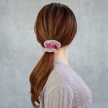 シュシュ 楊柳風 ベロア 2本セット ヘアゴム ヘアポニー | ヘアアクセサリー ヘアアクセ レディース 女性 大人 プレゼント ギフト 結婚式 カジュアル おしゃれ オシャレ かわいい 可愛い シンプル 20代 30代 40代 50代