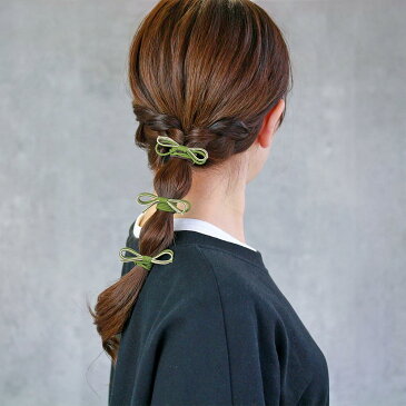 ヘアゴム ミックスカラー リボン 3本セット ヘアポニー | ヘアアクセサリー ヘアアクセ レディース 女性 大人っぽい プレゼント ギフト 結婚式 カジュアル おしゃれ オシャレ かわいい 可愛い シンプル 20代 30代 40代 50代