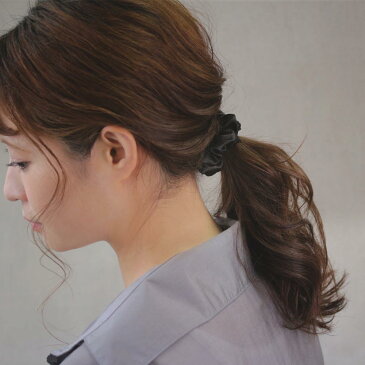 シュシュ シンプル サテン ヘアゴム ヘアポニー | ヘアアクセサリー ヘアアクセ レディース 女性 大人 プレゼント ギフト 結婚式 カジュアル おしゃれ オシャレ かわいい 可愛い シンプル 20代 30代 40代 50代