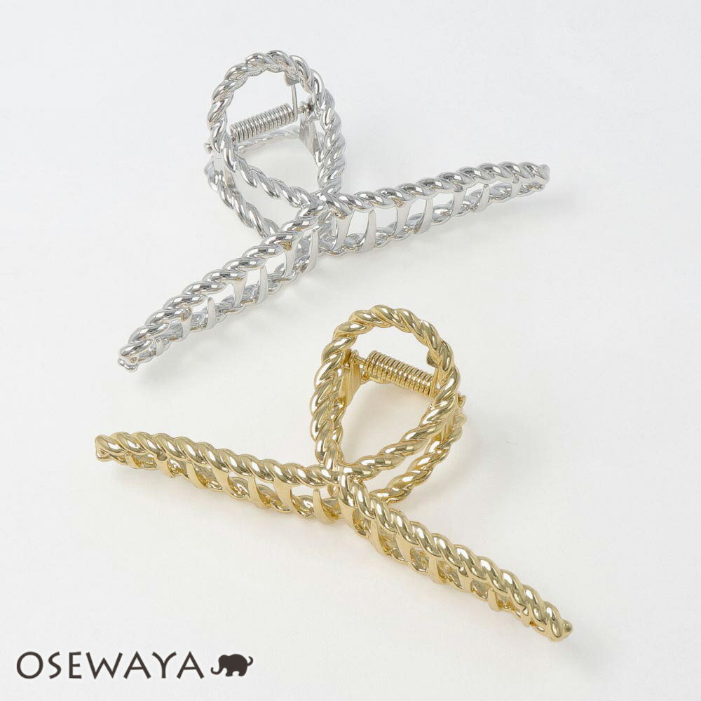 【楽天スーパーSALE 半額】ヘアクリップ ロープ メタル バンスクリップ | OSEWAYA ヘアアクセサリー ヘアアクセ レディース 女性 大人 プレゼント...