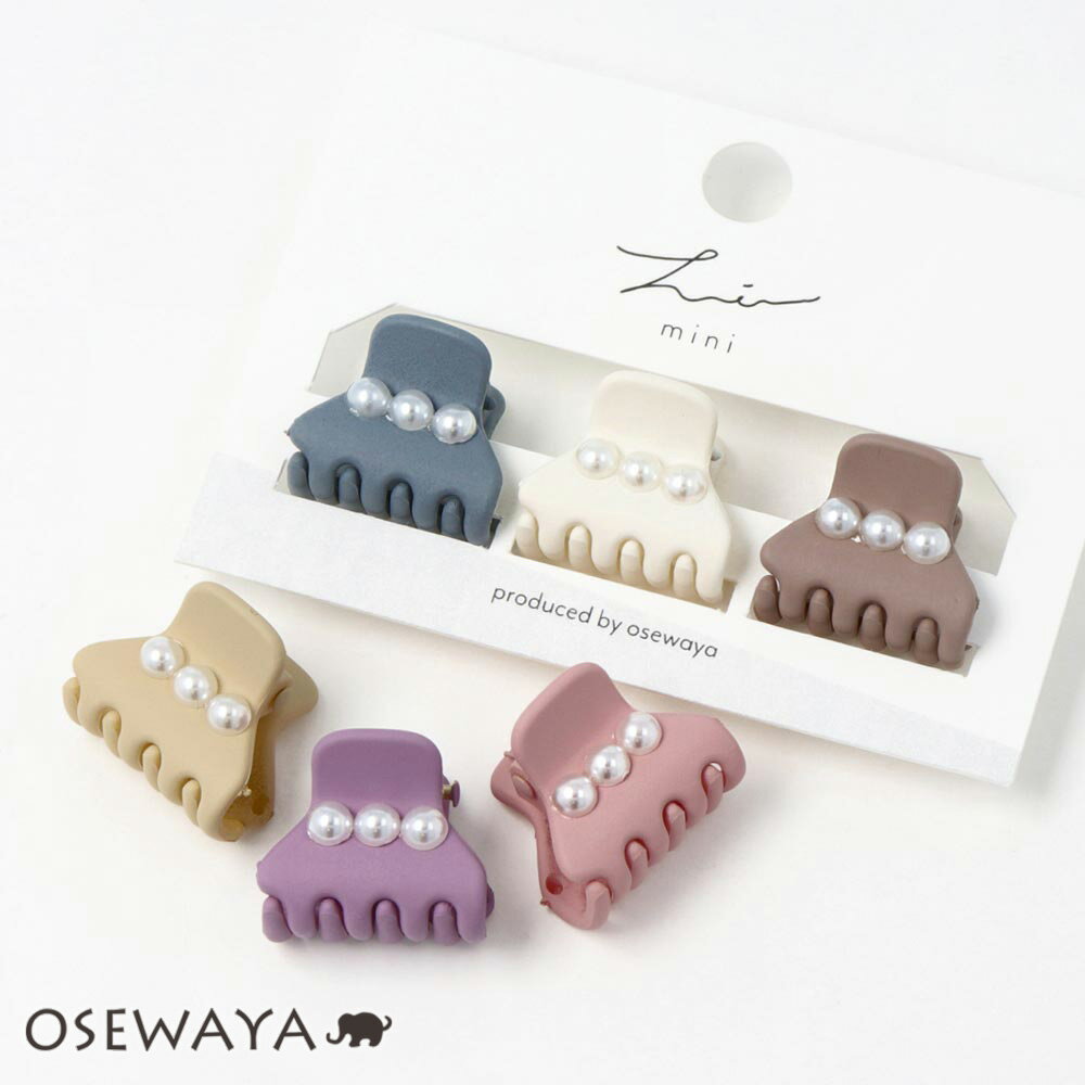 ヘアクリップ カラー トリプル パール 3個セット ミニ バンスクリップ | OSEWAYA ヘアアクセサリー ヘアアクセ レディース 女性 大人 プレゼント ...