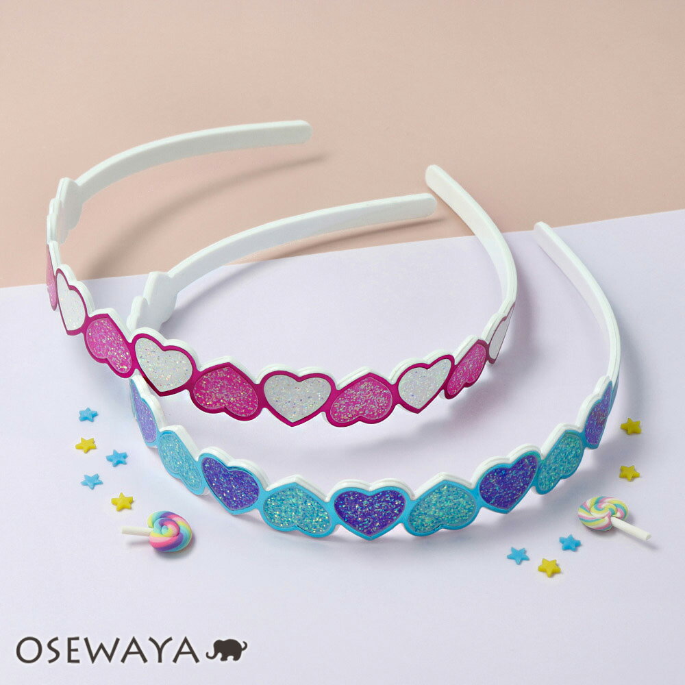 カチューシャ キラキラ ハート ラメ メタリック | OSEWAYA ヘアアクセサリー ヘアアクセ レディース 女性 子供 プレゼント ギフト キッズ カジュア...