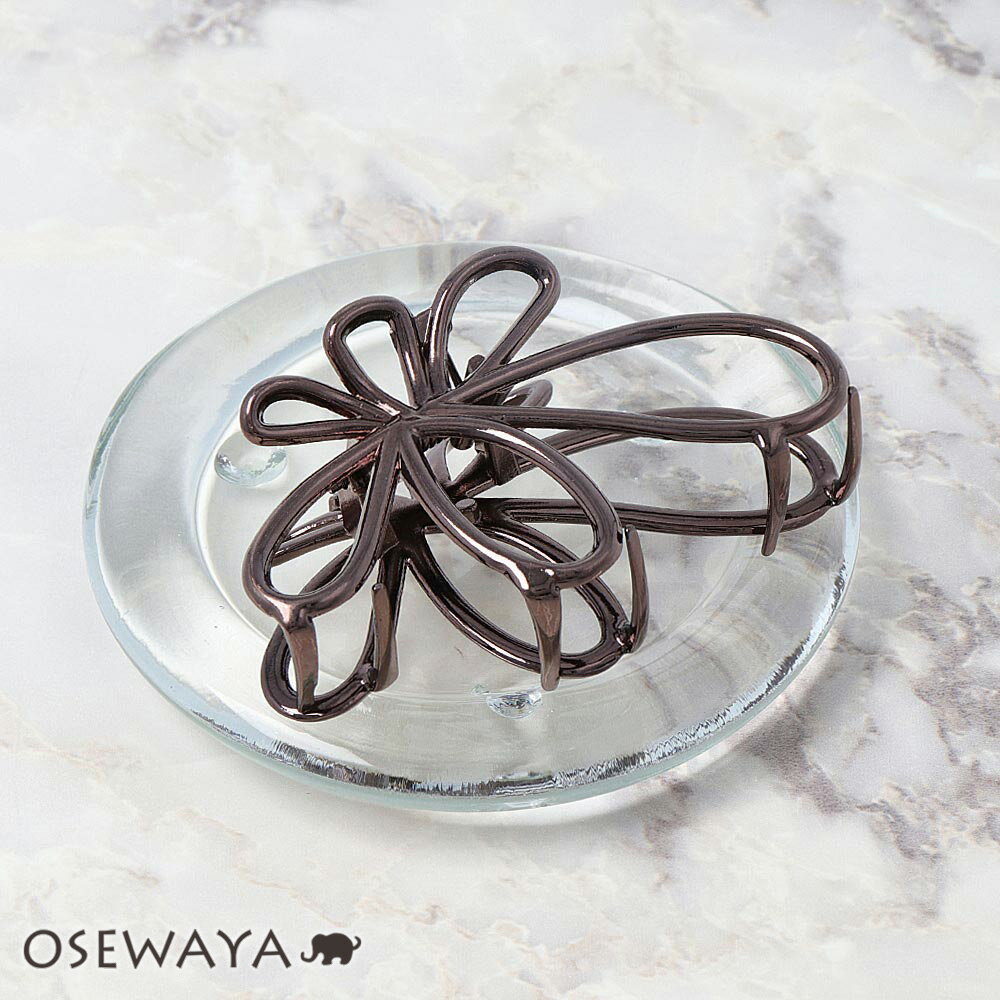 【楽天スーパーSALE 半額】ヘアクリップ チョコレート メタル フラワー 7cm バンスクリップ | OSEWAYA ヘアアクセサリー ヘアアクセ レディース...